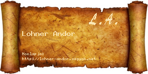 Lohner Andor névjegykártya