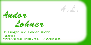 andor lohner business card